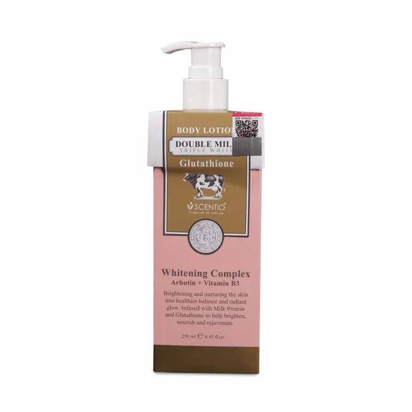 Scentio_Organic_Double_Milk_Triple_Whitening_Body_Lotion_250_ML_(Made_In_THAILAND)._Contains_Gluthathione,_Milk_Protein,_Vitamin_C._Helps_with_anti-wrinkle_and_improves_overall_skin_tone