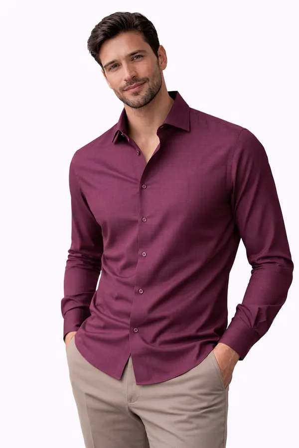 Burgundy_Premium_Shirt_For_Men