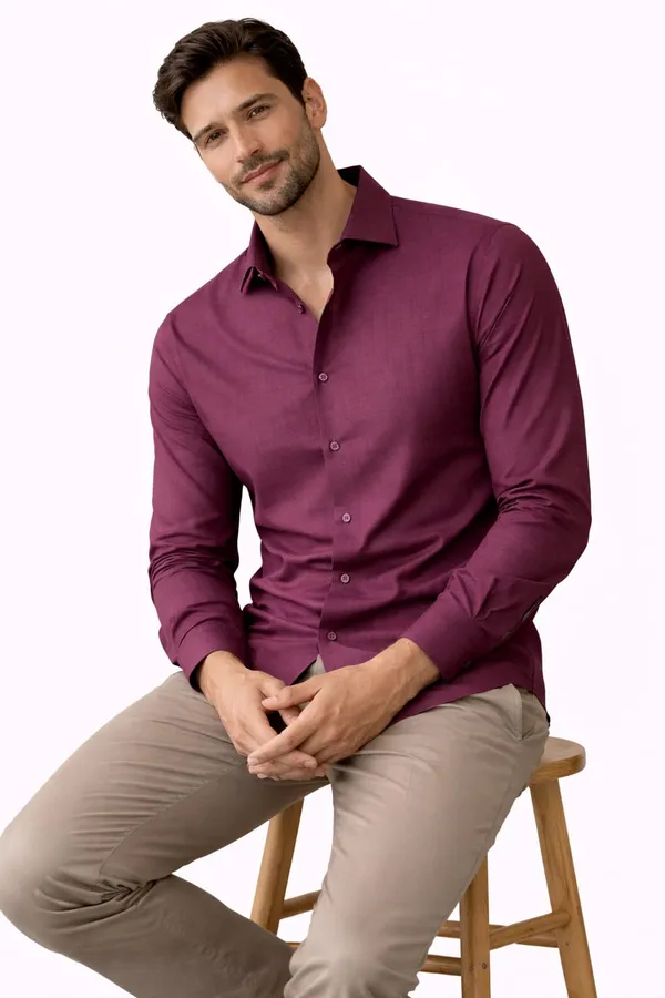 Burgundy_Premium_Shirt_For_Men