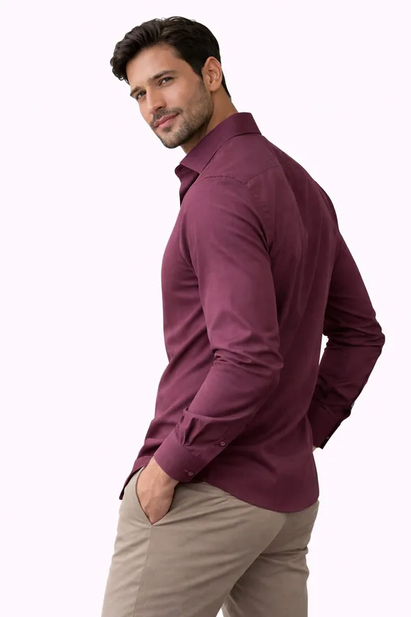 Burgundy_Premium_Shirt_For_Men
