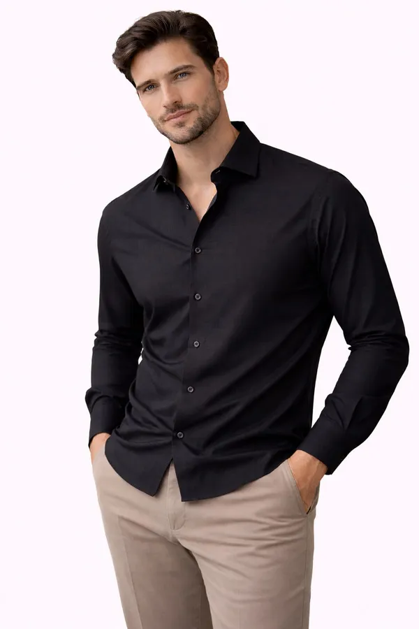 Black_Satin_Checkered_Shirt_And_Soft_Pink_Linen_Premium_Shirt_For_Men_Pack_Of_2