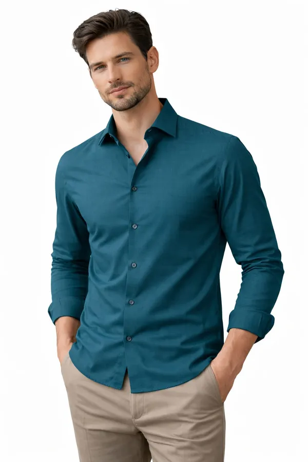 Teal_Blue_Premium_Shirt_For_Men