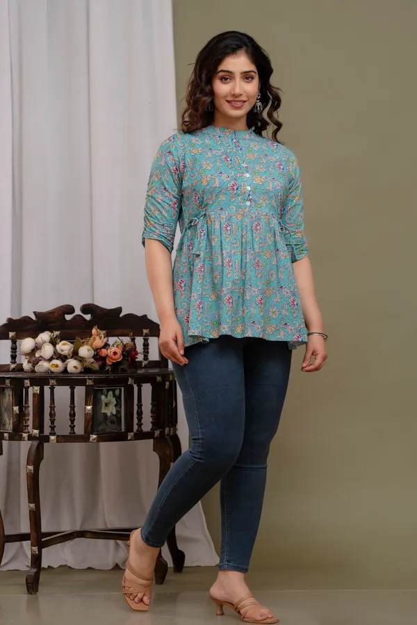 Light_Sea_Green__Premium_Cotton_Kurti_For_Women