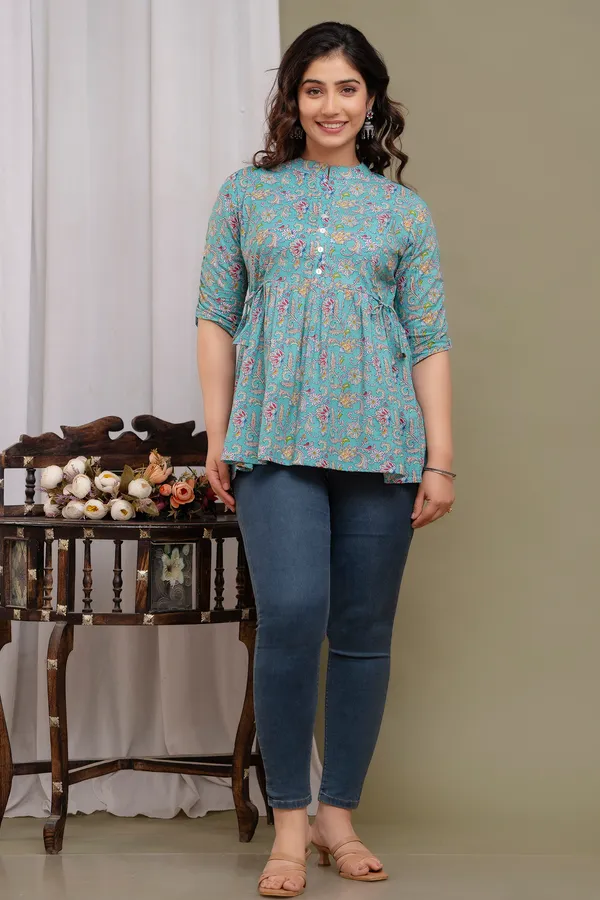 Light_Sea_Green__Premium_Cotton_Kurti_For_Women