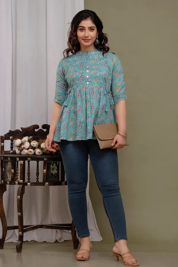 Light_Sea_Green__Premium_Cotton_Kurti_For_Women