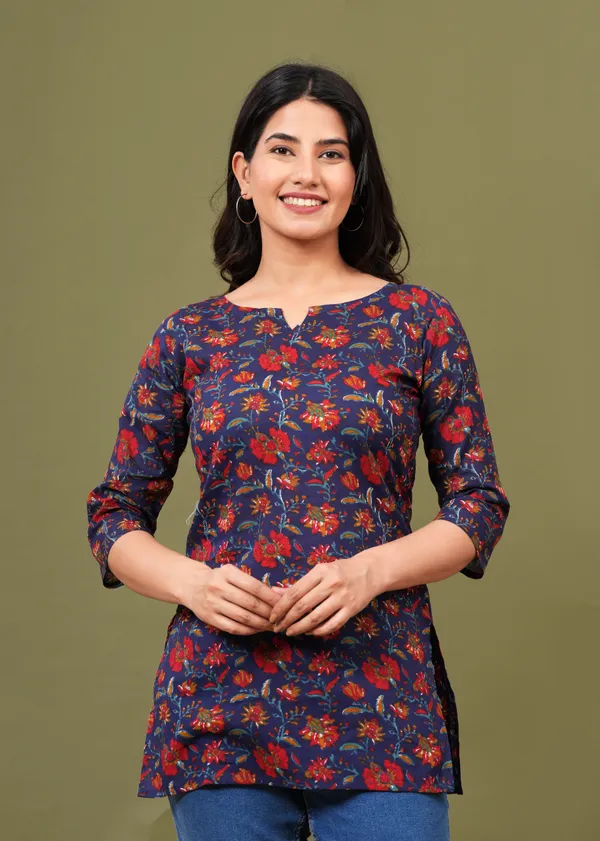 Red_Blue_Women_Kurti_For_Women