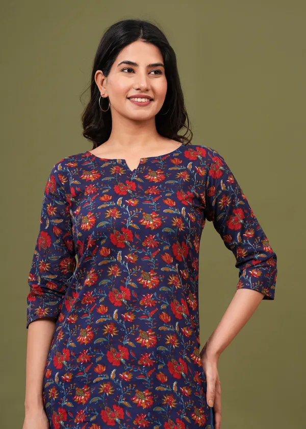 Red_Blue_Women_Kurti_For_Women