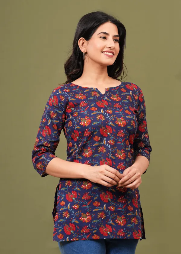 Red_Blue_Women_Kurti_For_Women