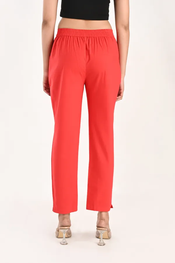 Scarlet_Red_Cotton_Trousers__For_Women