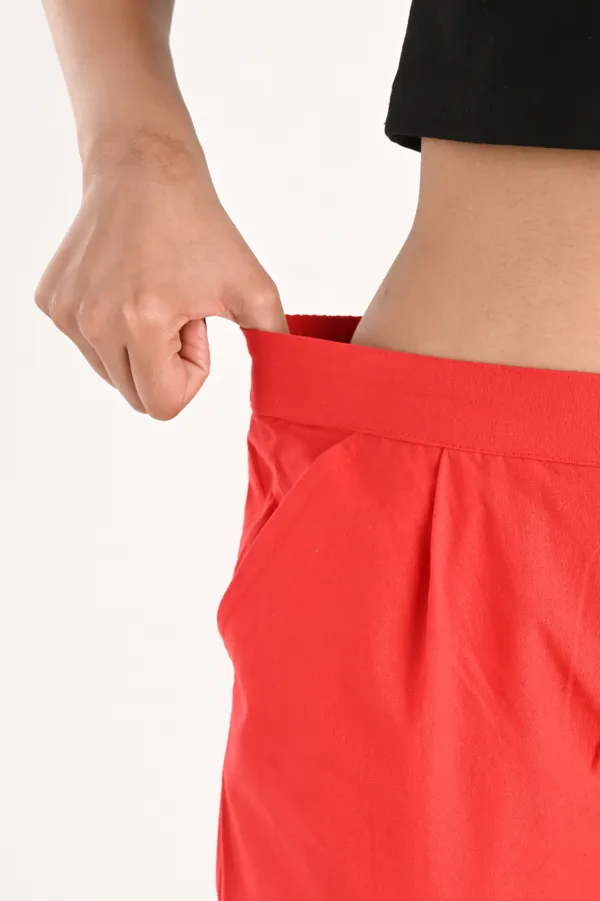 Scarlet_Red_Cotton_Trousers__For_Women