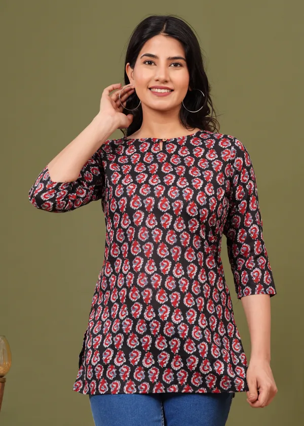 Black_Red_Women_Kurti_For_Women