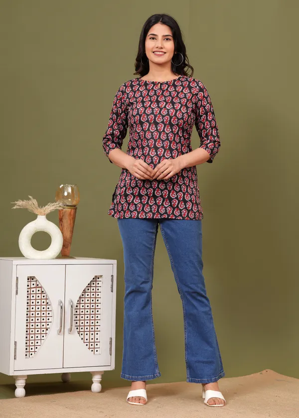 Black_Red_Women_Kurti_For_Women