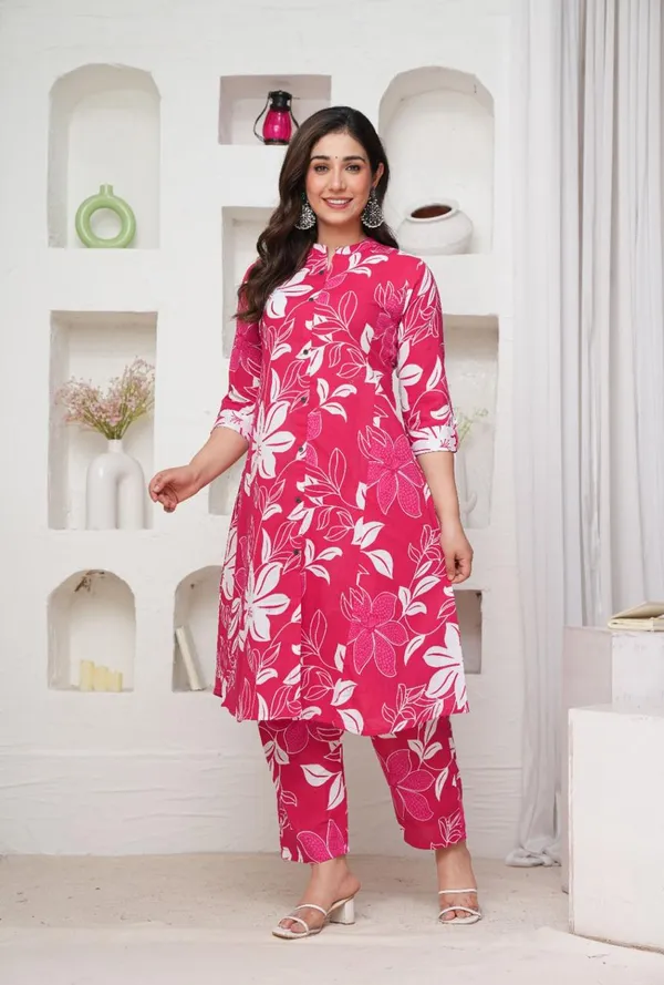 Hot_Pink_White_Co-Ord_Set_For_Women