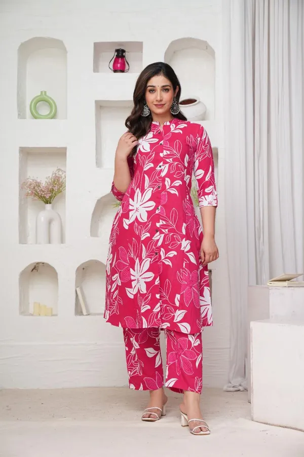 Hot_Pink_White_Co-Ord_Set_For_Women