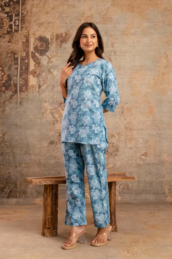 Blue_Printed_Cotton_Co-Ord_Set_For_Women