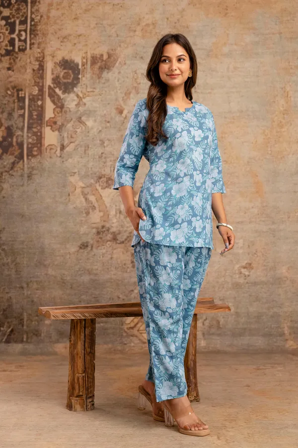 Blue_Printed_Cotton_Co-Ord_Set_For_Women