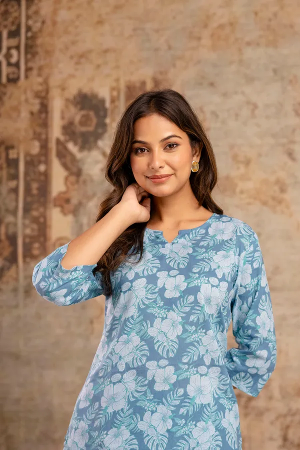 Blue_Printed_Cotton_Co-Ord_Set_For_Women