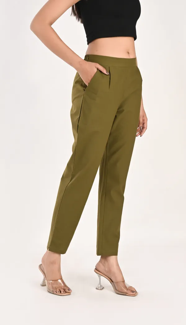 Olive_Green_Cotton_Trousers__For_Women