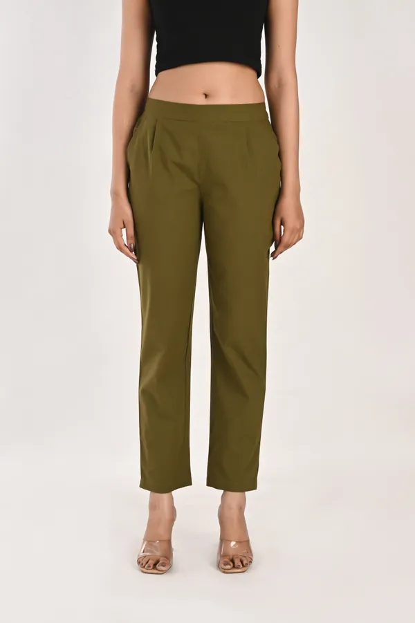 Olive_Green_Cotton_Trousers__For_Women