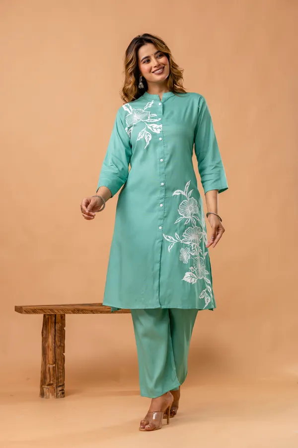 Green_Premium_Cotton_Co-Ord_Set_For_Women