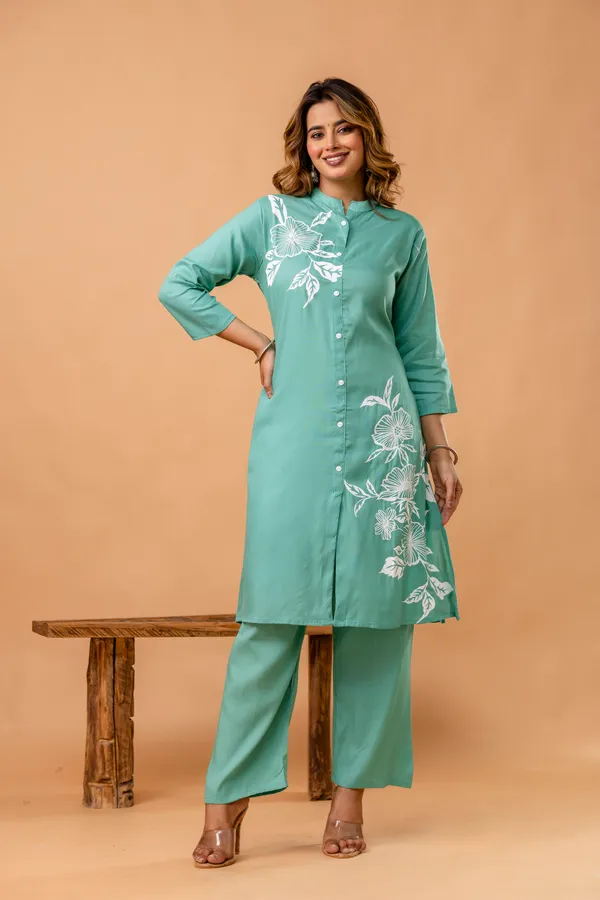 Green_Premium_Cotton_Co-Ord_Set_For_Women