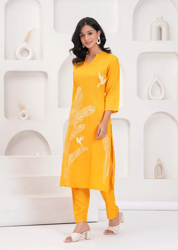 Yellow_Premium_Cotton_Co-Ord_Set_For_Women