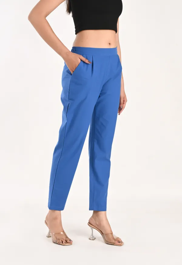 Royal_Blue_Cotton_Trousers__For_Women