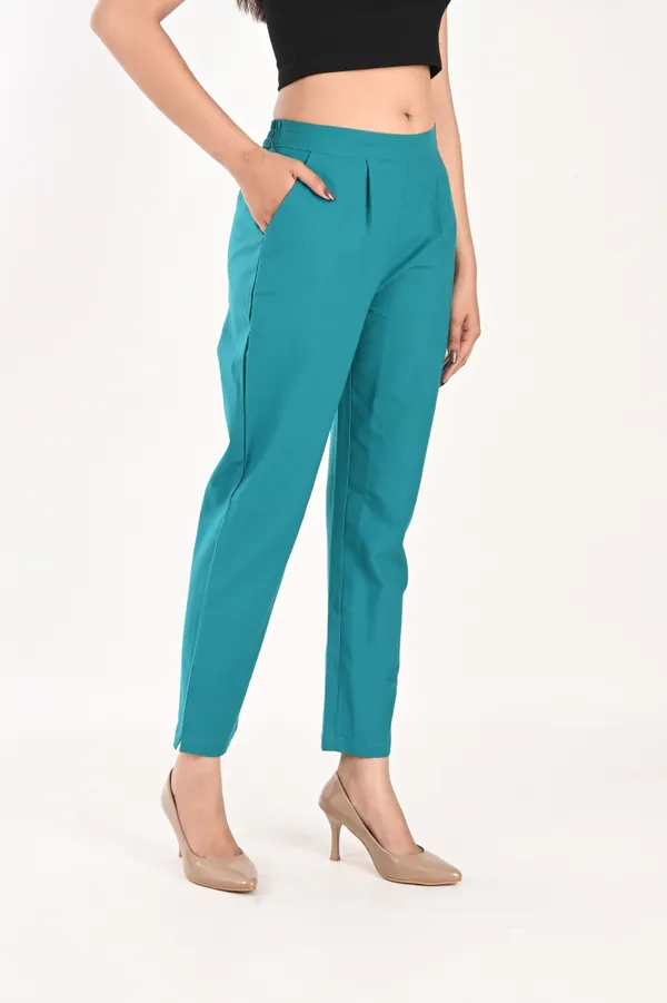 Teal_Green_Cotton_Trousers__For_Women