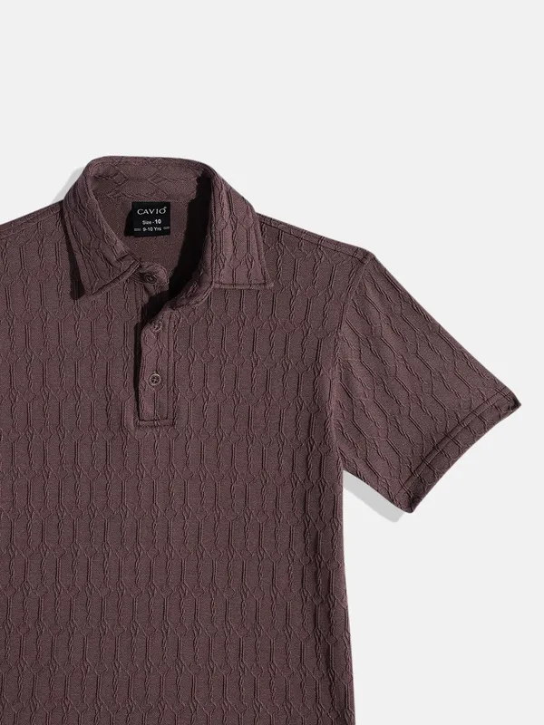 Pink_Cotton_Blend_Self_Design_Polo_Neck_T-Shirt_For_Boys