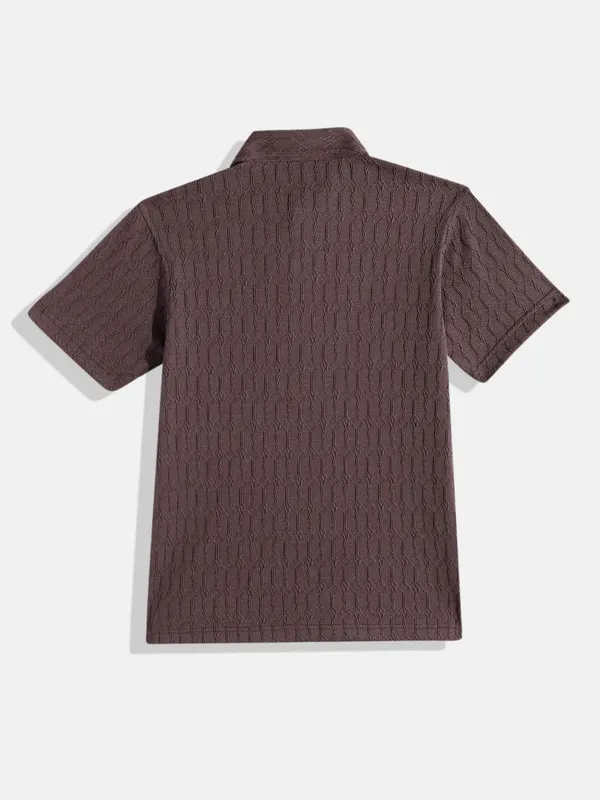 Pink_Cotton_Blend_Self_Design_Polo_Neck_T-Shirt_For_Boys