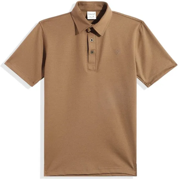 Brown_Cotton_Blend_Solid_Polo_Neck_T-Shirt_For_Boys