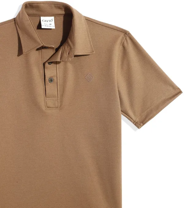 Brown_Cotton_Blend_Solid_Polo_Neck_T-Shirt_For_Boys