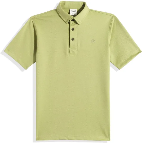 Light_Green_Cotton_Blend_Solid_Polo_Neck_T-Shirt_For_Boys