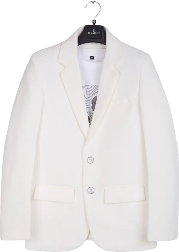 White_Cotton_Blend_Solid_Full_Sleeve_Single_Breasted_Blazer_For_Boys
