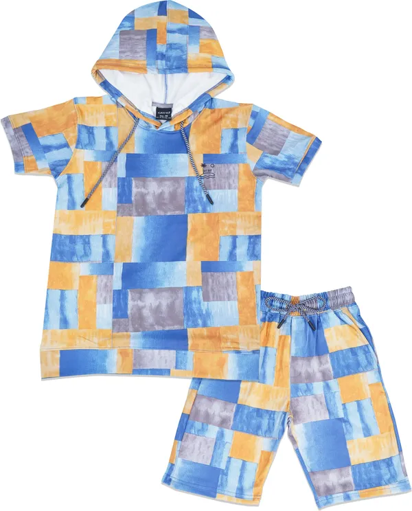 Blue_Cotton_Blend_Self_Design_Hooded_Neck_T-Shirt_For_Boys