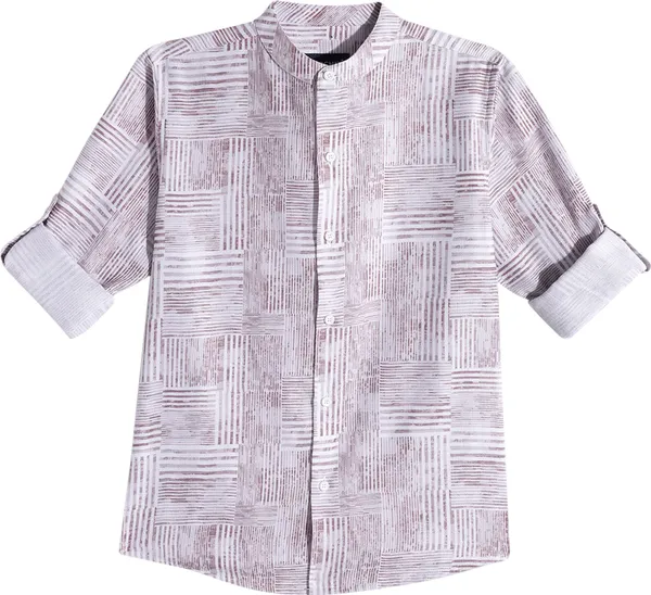 Rust_Pure_Cotton_Striped_Full_Sleeve_Shirt_For_Boys