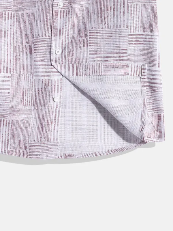 Rust_Pure_Cotton_Striped_Full_Sleeve_Shirt_For_Boys