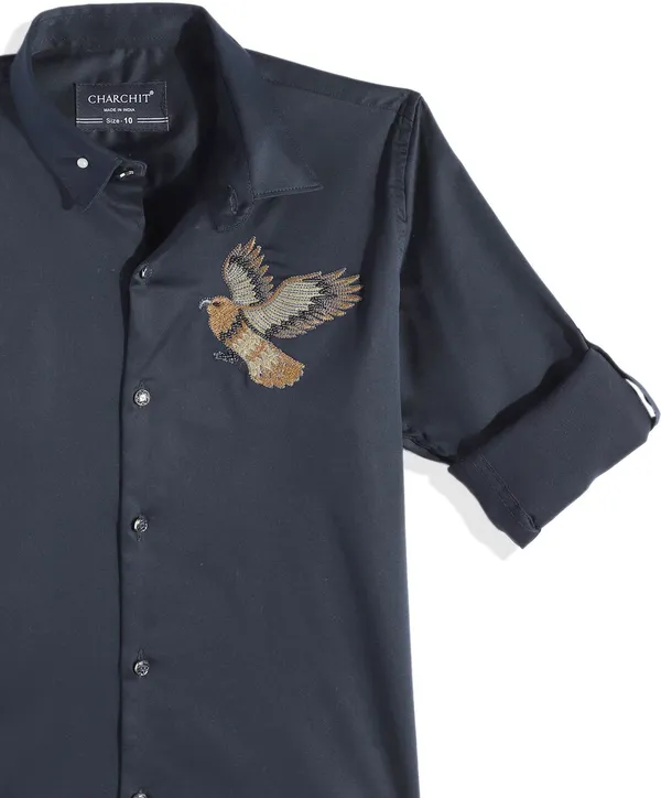 Navy_Cotton_Blend_Printed_Full_Sleeve_Shirt_For_Boys