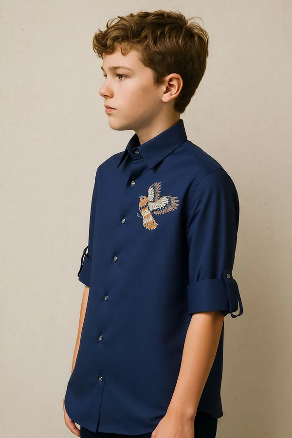 Navy_Cotton_Blend_Printed_Full_Sleeve_Shirt_For_Boys