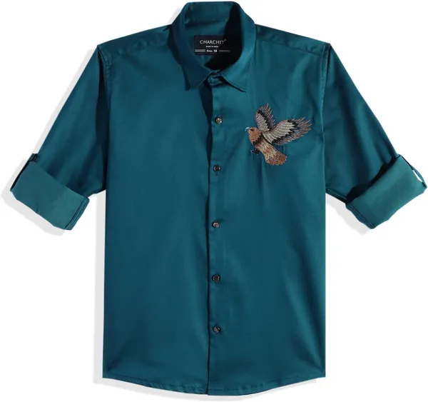 Blue_Cotton_Blend_Printed_Casual_Shirt_For_Boys