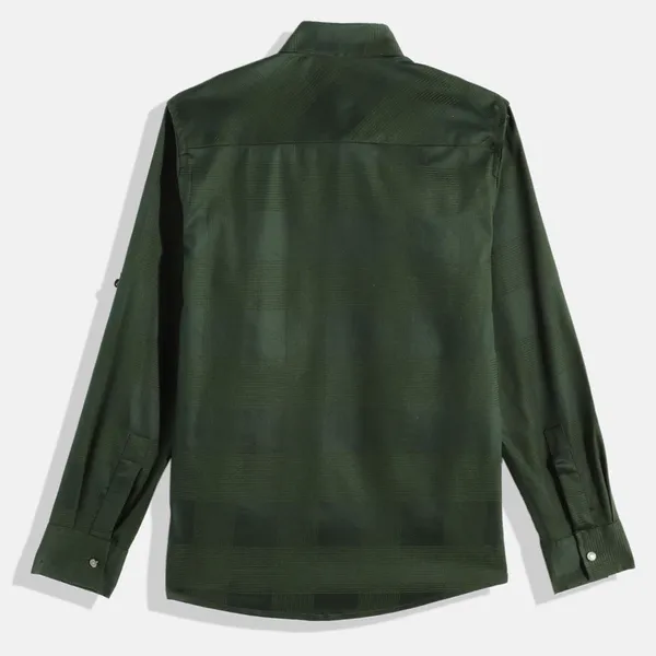 Dark_Green_Cotton_Lycra_Solid_Casual_Full_Sleeve_Shirt_For_Boys