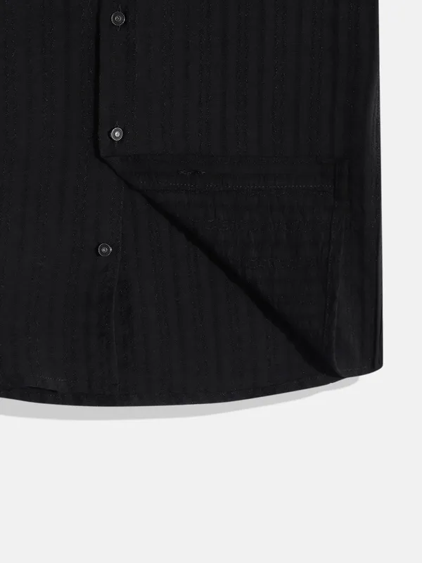 Black_Pure_Cotton_Solid_Full_Sleeve_Shirt_For_Boys