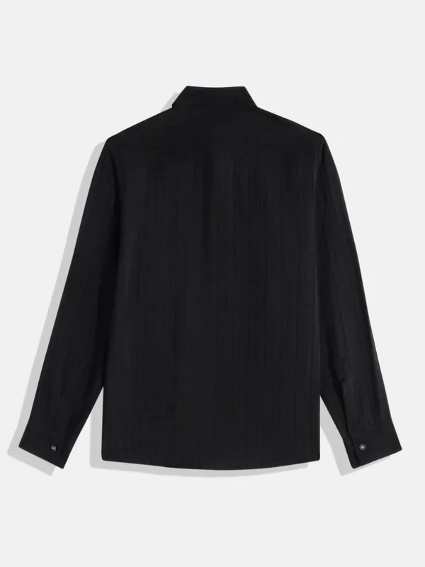 Black_Pure_Cotton_Solid_Full_Sleeve_Shirt_For_Boys