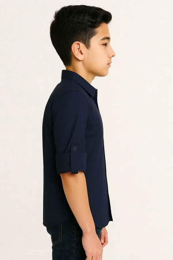 Navy_Pure_Cotton_Solid_Full_Sleeve_Shirt_For_Boys