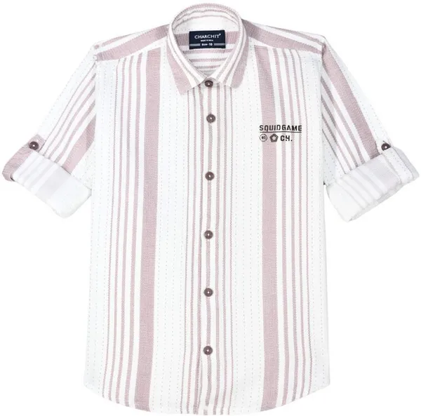 Magenta_Cotton_Blend_Striped_Full_Sleeve_Shirt_For_Boys