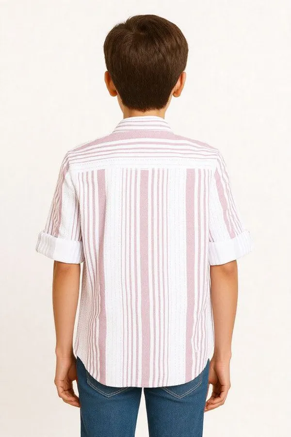Magenta_Cotton_Blend_Striped_Full_Sleeve_Shirt_For_Boys