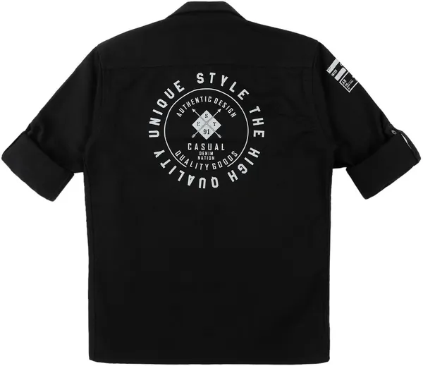 Black_Pure_Cotton_Solid_Casual_Roll-Up_Sleeve_Shirt_For_Boys