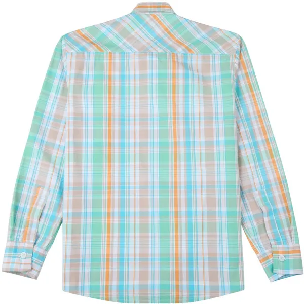 Orange_Pure_Cotton_Checkered_Full_Sleeve_Shirt_For_Boys