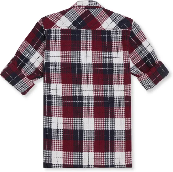 Red_Pure_Cotton_Checkered_Full_Sleeve_Shirt_For_Boys