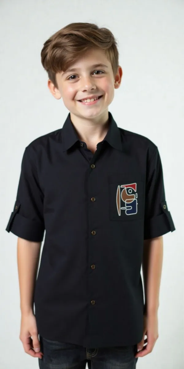 Black_Pure_Cotton_Printed_Full_Sleeve_Shirt_For_Boys